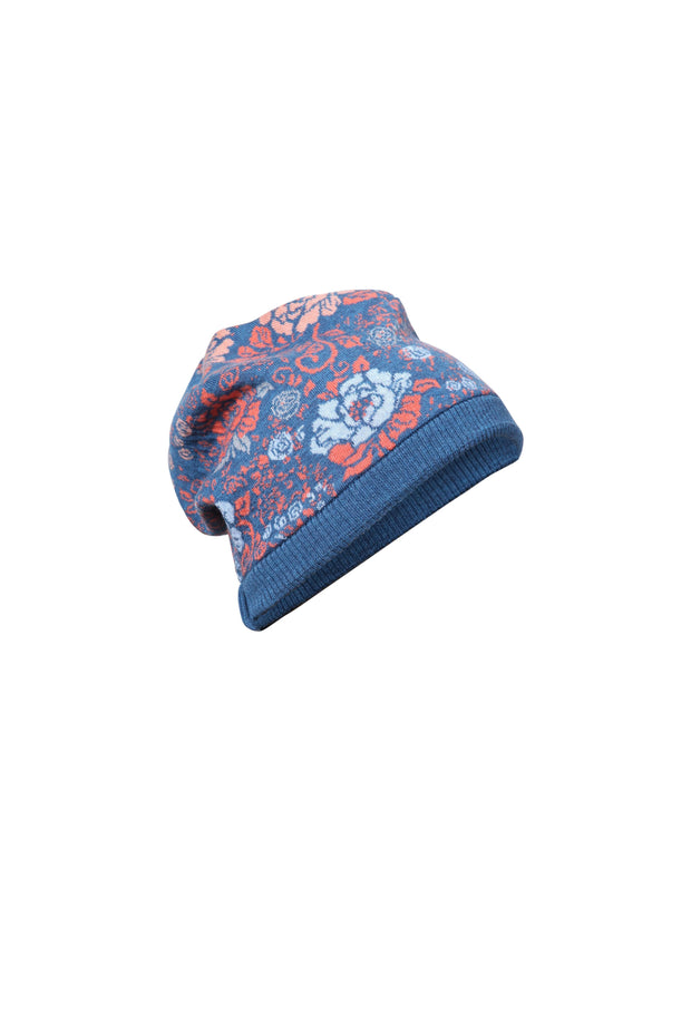 Floral knit cap