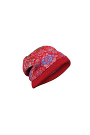 Floral knit cap