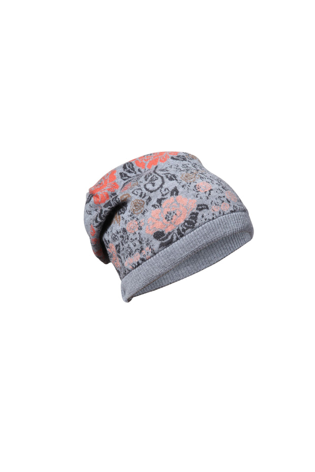 Floral knit cap