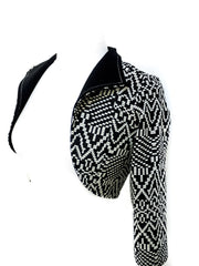 Classic Crop Jacket Black & Cream