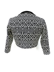 Classic Crop Jacket Black & Cream