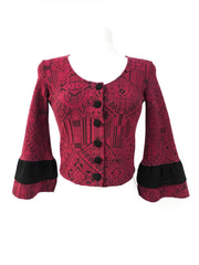 Lea Cardigan - red geometric