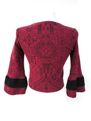 Lea Cardigan - red geometric