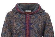 Geometric hoodie coat
