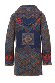 Geometric hoodie coat