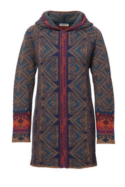 Geometric hoodie coat